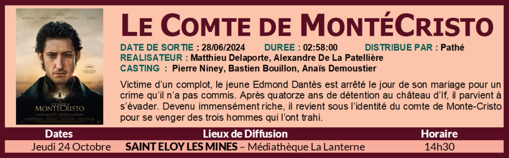 MonteCristo Reprise Oct Dates